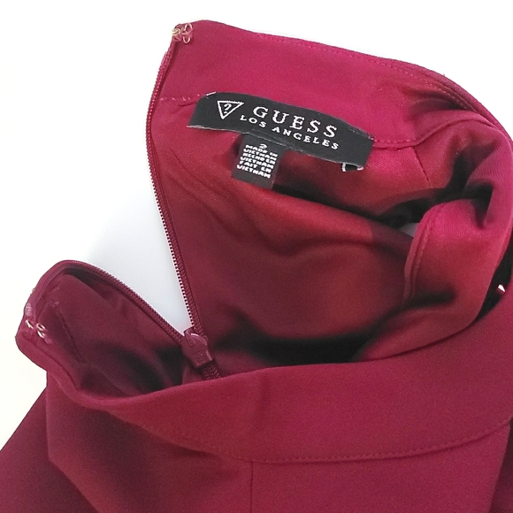 Guess Red Criss-Cross Cocktail Party Sheath Dress - Picture 4 of 7